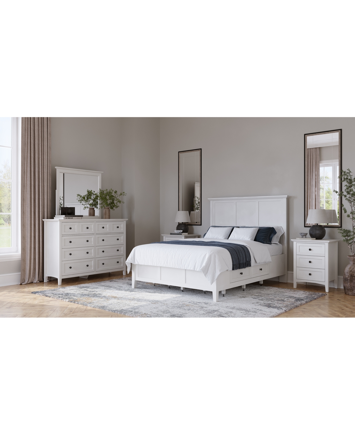 Shop Macy's Hedworth Full Storage 3pc Set (full Storage Bed + Dresser + Nightstand) In White