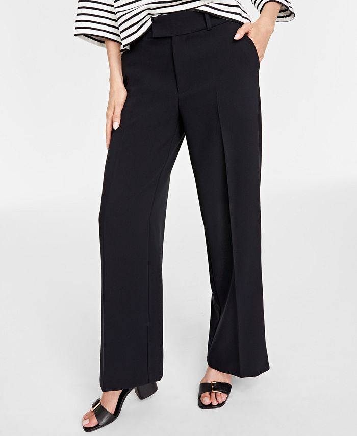 On 34th Women's Double-Weave Wide-Leg Pants, Regular and Short Length ...