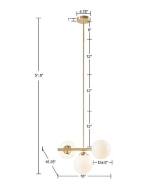 Aurelia 3-Light Chandelier with Frosted Glass Globe Bulbs