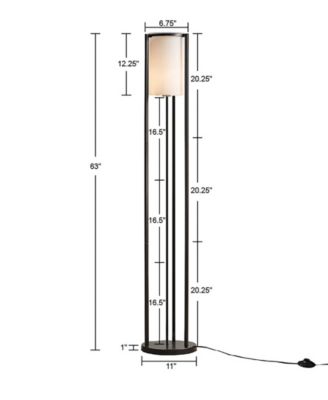Charlton Glass Cylinder Shade Metal Floor Lamp