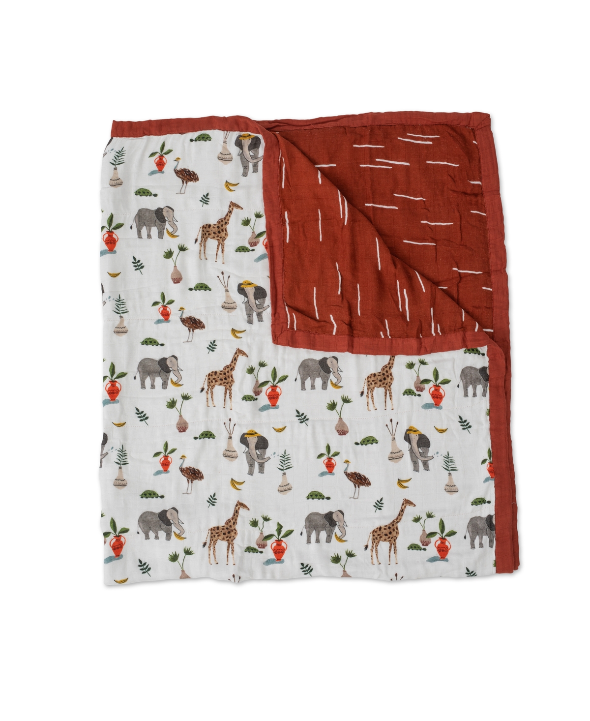 Little Unicorn Babies' Deluxe Muslin Quilted Throw In Safari Social
