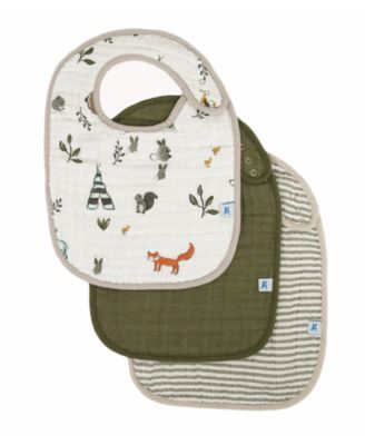 Little Unicorn Baby Printed Muslin Classic Bib Pack of 3 - Forest Friends 25$