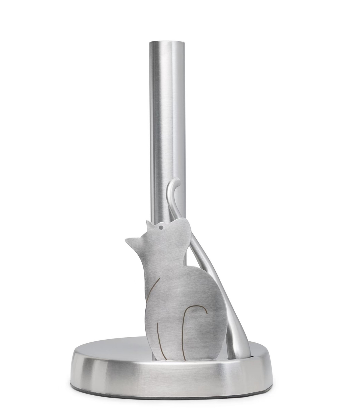 Shop Everyday Solutions Meow Small Size Paper Towel Holder In Silver-tone