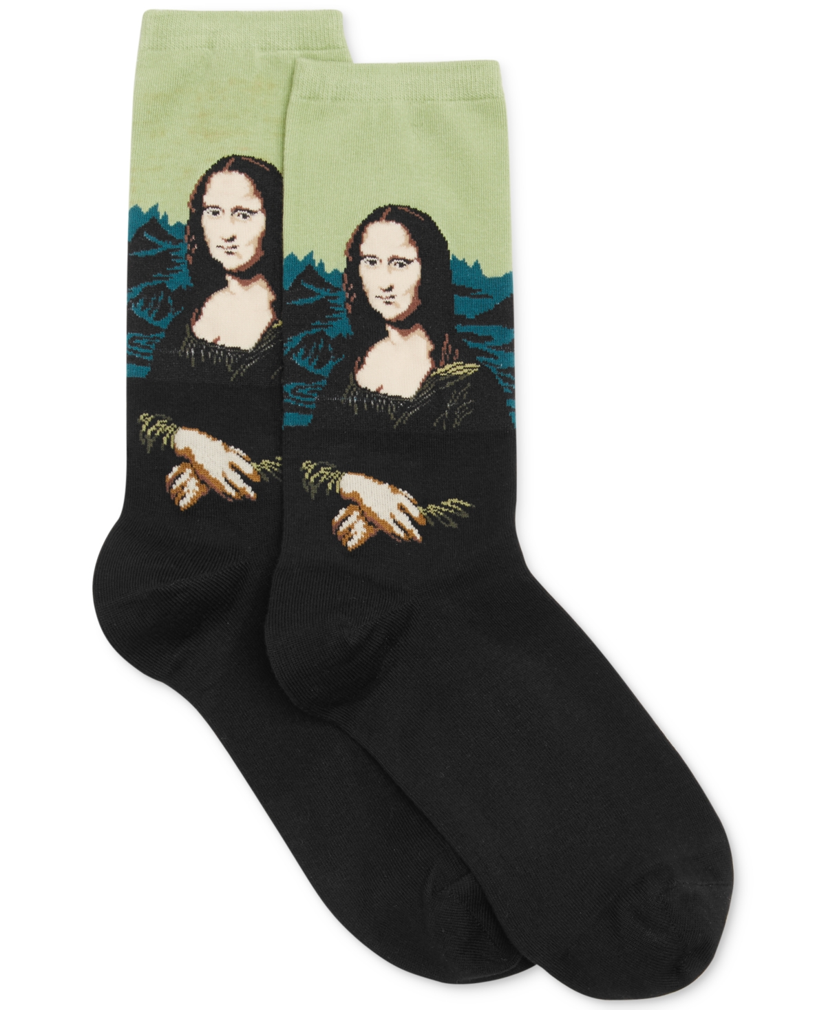 Women's Mona Lisa Artist Series Fashion Crew Sock - Leaf Mona Lisa