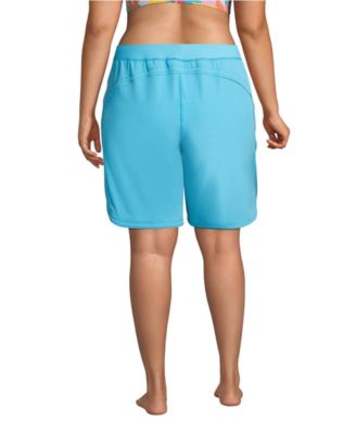 Plus Size Sunshade UPF 50 9" Board Shorts with Panty