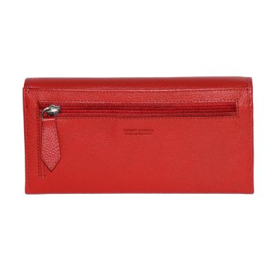 Ladies Leather Clutch Wallet with Checkbook and Gusset