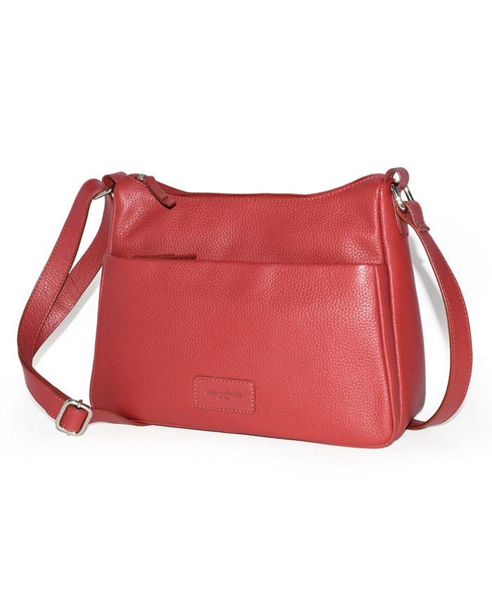 Club Rochelier Ladies Leather Medium Multi Zip Crossbody Bag - Macy's