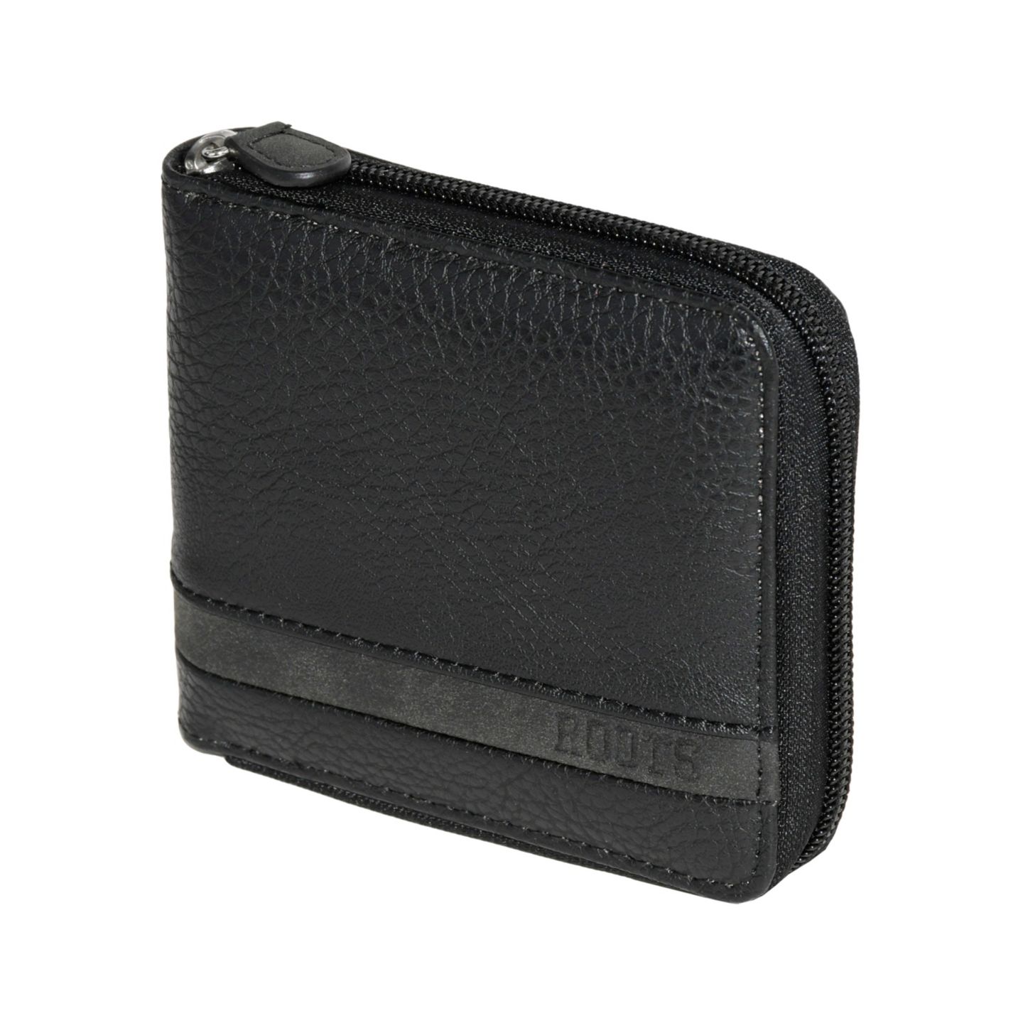 Мужской кошелёк Roots Men Zipper Around Wallet With Center Wing, цвет: Чёрный — фото 6