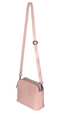 Ladies Leather Double Zipper Crossbody Bag