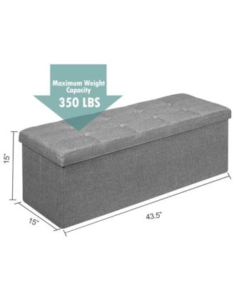 Fabric Folding Ottoman Storage Chest With Divider Bed End Bench