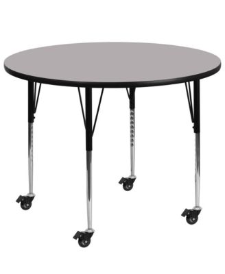 Mobile 48" Round Laminate Adjustable Activity Table