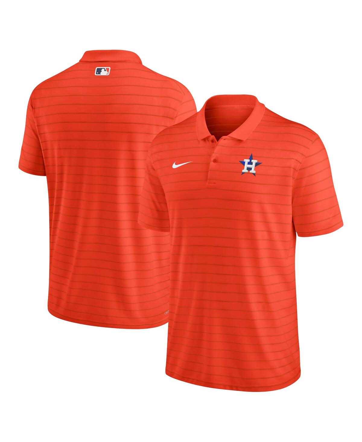 Nike Men's  Orange Houston Astros Authentic Collection Victory Striped Performance Polo Shirt