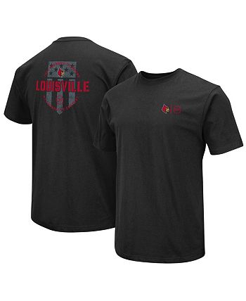 Louisville Cardinals Colosseum Gray & Red Performance Short Sleeve T-Shirt  (L)