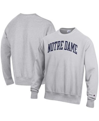 Men's Heathered Gray Notre Dame Fighting Irish Arch Reverse Weave Pullover Sweatshirt