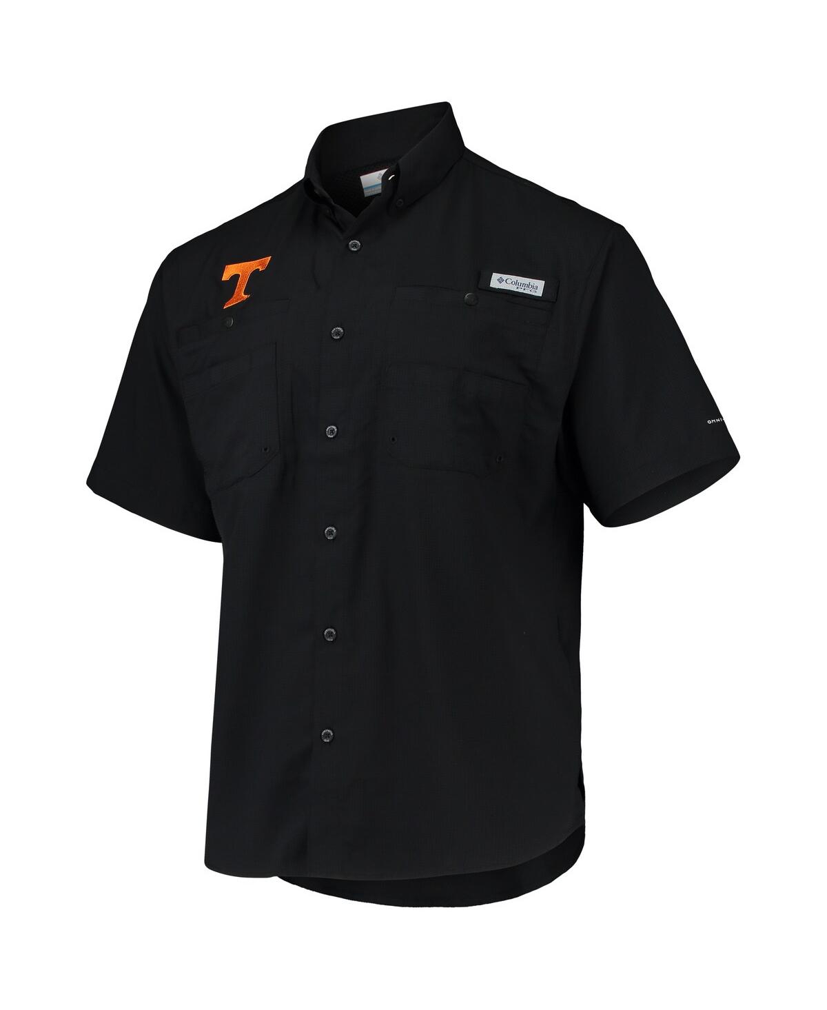Columbia Black Tennessee Volunteers Pfg Tamiami Omni-shade Button-down Shirt In Black