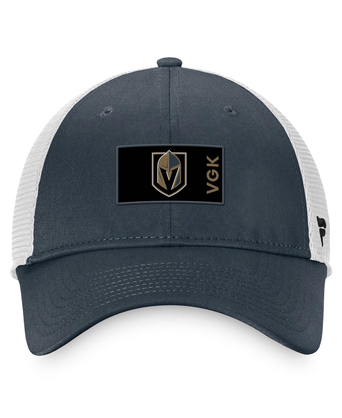 Shop Fanatics Men's  Charcoal, White Vegas Golden Knights Authentic Pro Rink Trucker Snapback Hat In Charcoal,white