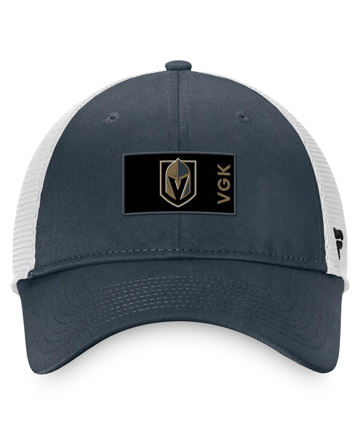 Fanatics Branded Charcoal/white Vegas Golden Knights Authentic Pro Rink Trucker Snapback Hat In Charcoal,white