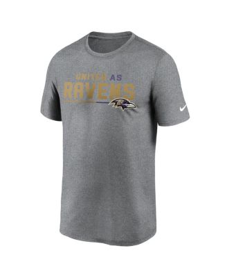 Men's Heather Gray Baltimore Ravens Legend Team Shoutout Performance T-shirt