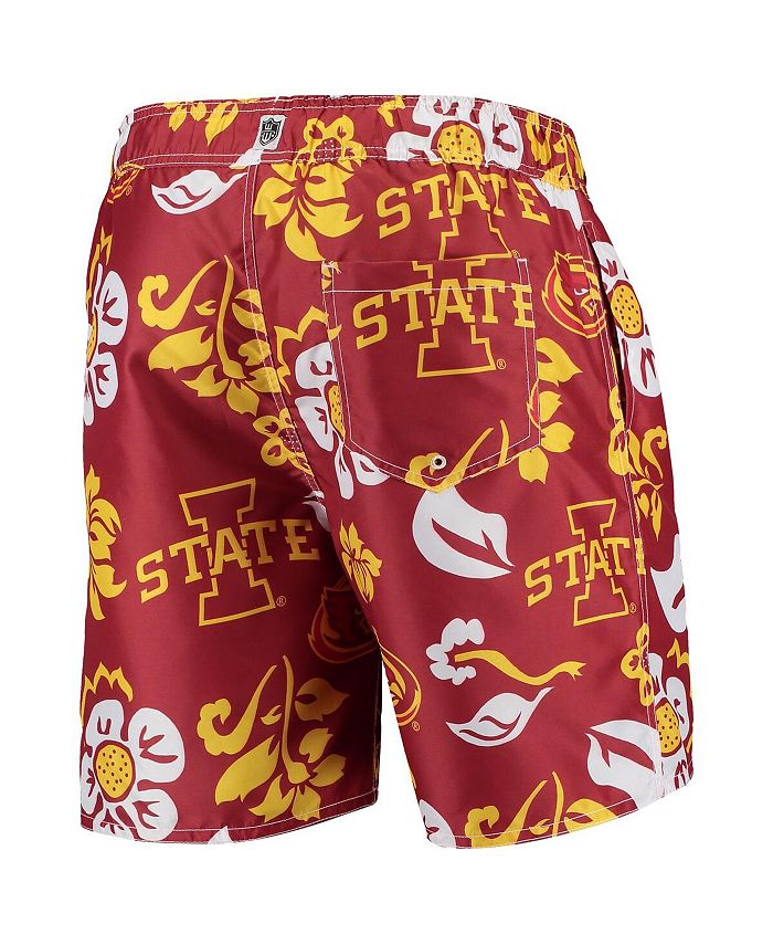 Wes & Willy Men's Cardinal Iowa State Cyclones Floral Volley Swim