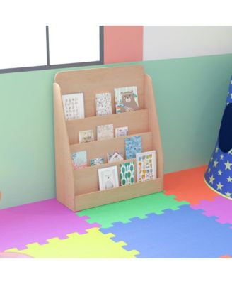 Kid'S Bookshelf Or Toy Storage Shelf For Bedroom Or Playroom In Wood Finish With Safe, Kid-Friendly Curved Edges