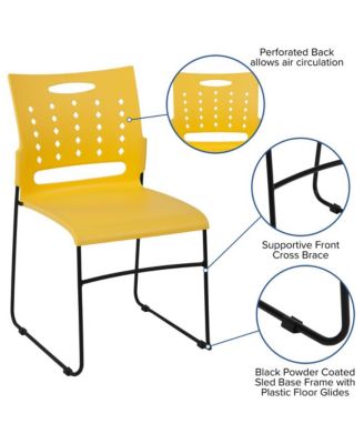 Home Office Plastic Accent Sled Base Stack Chair - Air-Vent Back