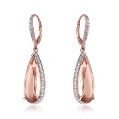 Women's Elegant Cubic Zirconia Teardrop Shaped Earrings