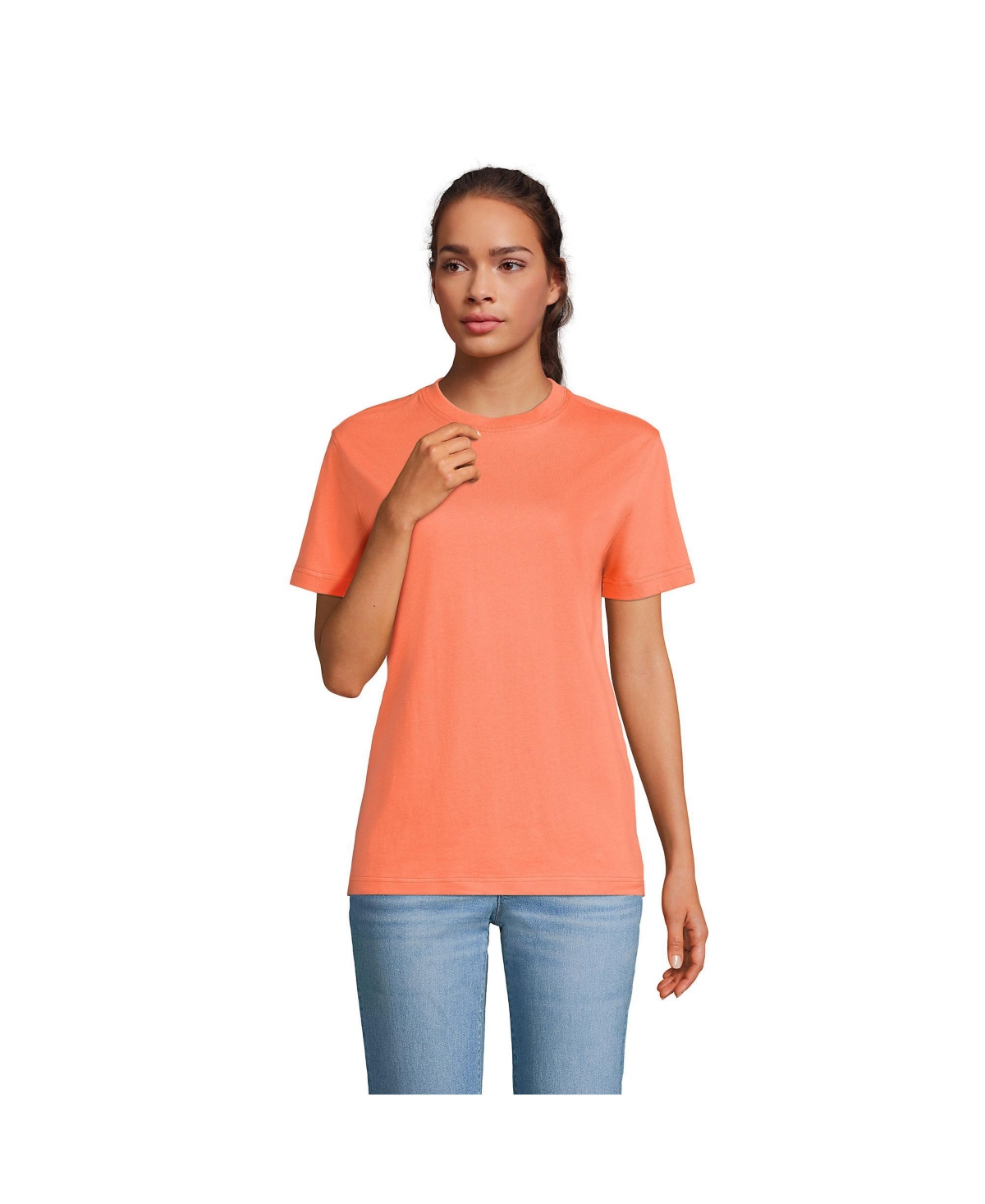 Lands End Women s Short Sleeve Super Crew Neck T shirt Smart Closet
