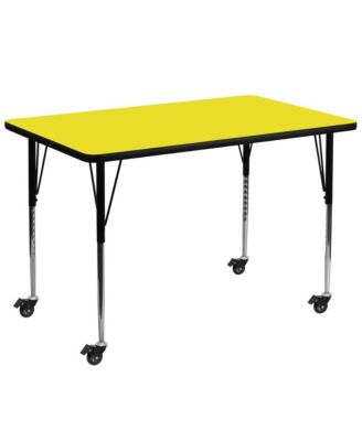 Mobile 36X72 Rectangle Hp Laminate Adjustable Activity Table