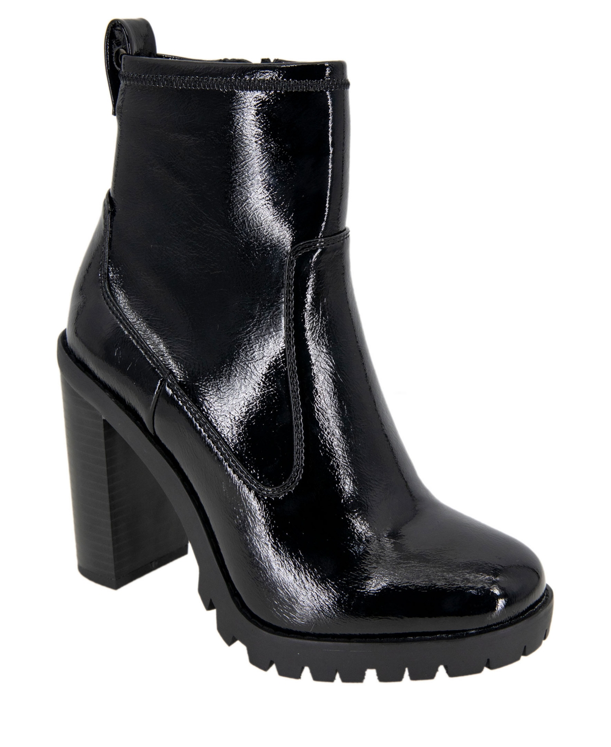 Shop Bcbgeneration Women's Pella Lug Sole Boots In Black Patent - Synthetic