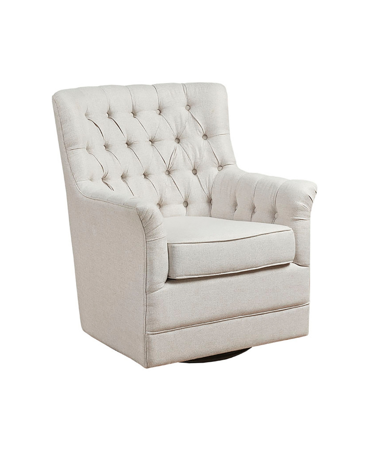 Madison Park Mathis 29.5" Fabric Swivel Glider Chair In Natural