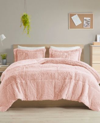 Malea Shaggy Faux-Fur 3-Pc. Comforter Set, King/California King