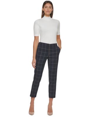 Women's Mid-Rise Plaid Ankle Pants