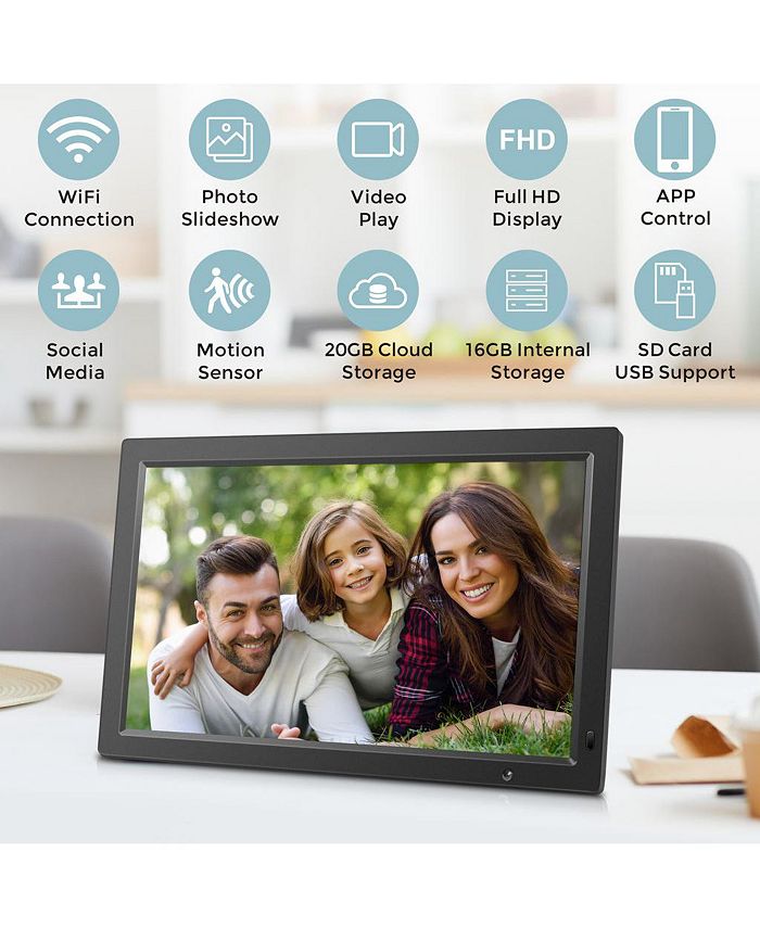 Sungale 19 In Cloud Photo Frame, Black, 20GB Cloud Storage, Motion/App Support - Macy's