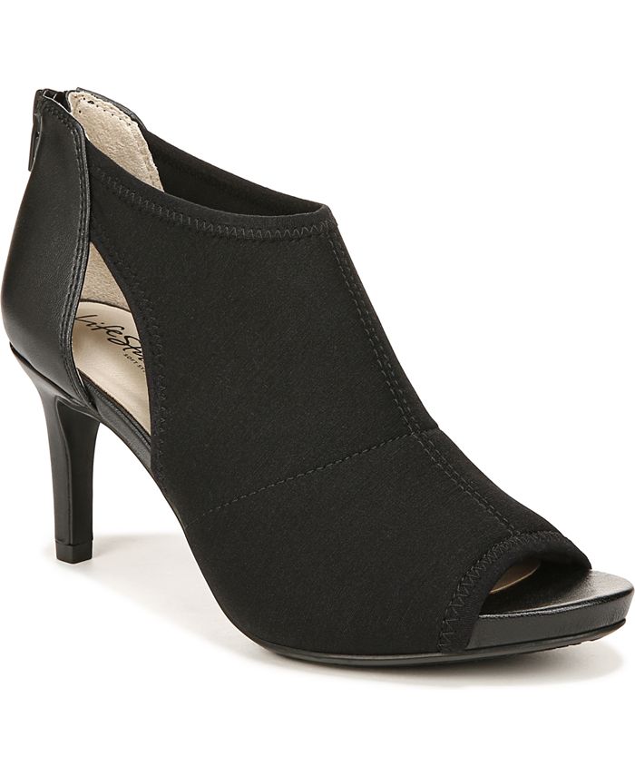 Lifestride peep toe booties on sale