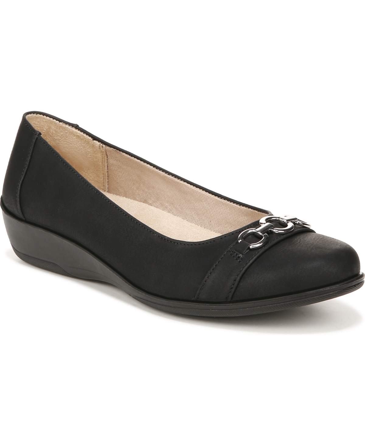 Shop Lifestride Ideal Flats In Black Faux Leather