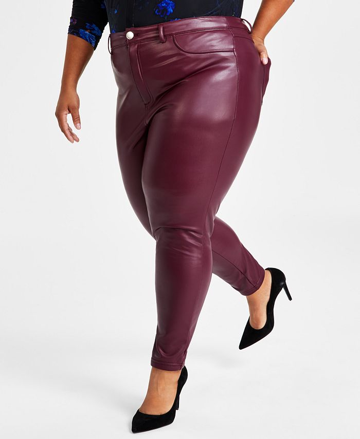 I.N.C. International Concepts Women's Faux-Leather Straight-Leg Pants,  Created for Macy's - Macy's