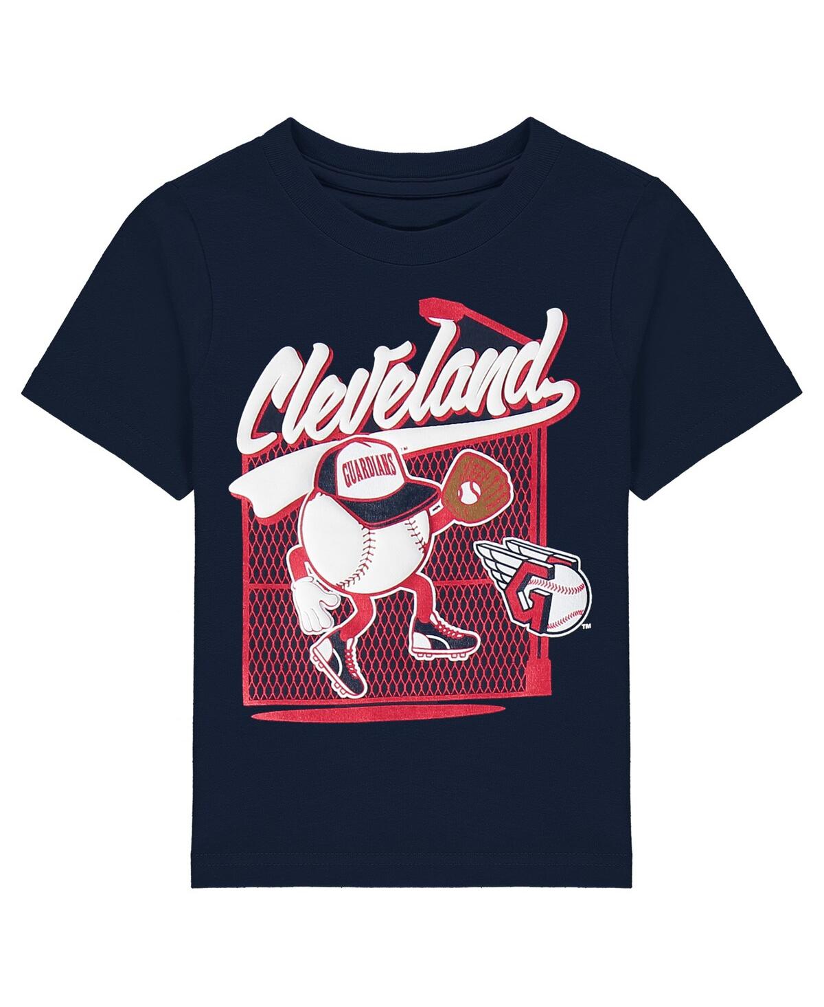 OUTERSTUFF TODDLER NAVY CLEVELAND GUARDIANS ON THE FENCE T-SHIRT