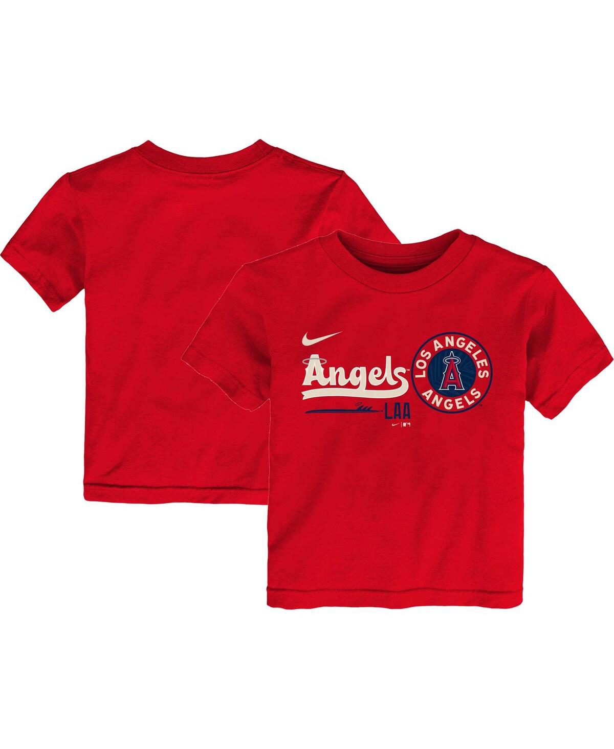 Nike Babies' Toddler Boys And Girls  Red Los Angeles Angels City Connect Graphic T-shirt