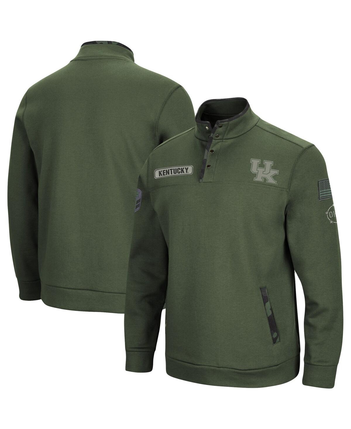 Colosseum Men's Olive Northwestern Wildcats Oht Military-inspired Appreciation Digital Camo Quarter-snap Jacke In Olive