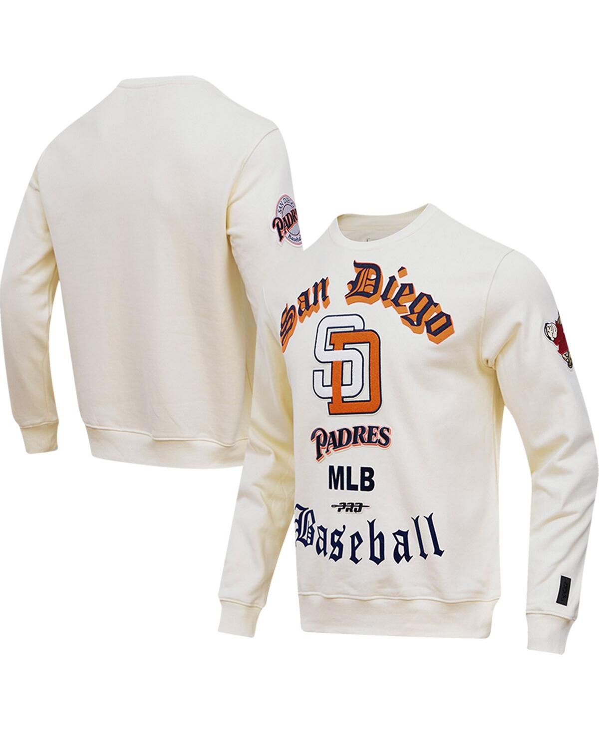 Pro Standard Men's Pro Standard Cream San Diego Padres Cooperstown  Collection Retro Old English Pullover Sweatshirt - Cream