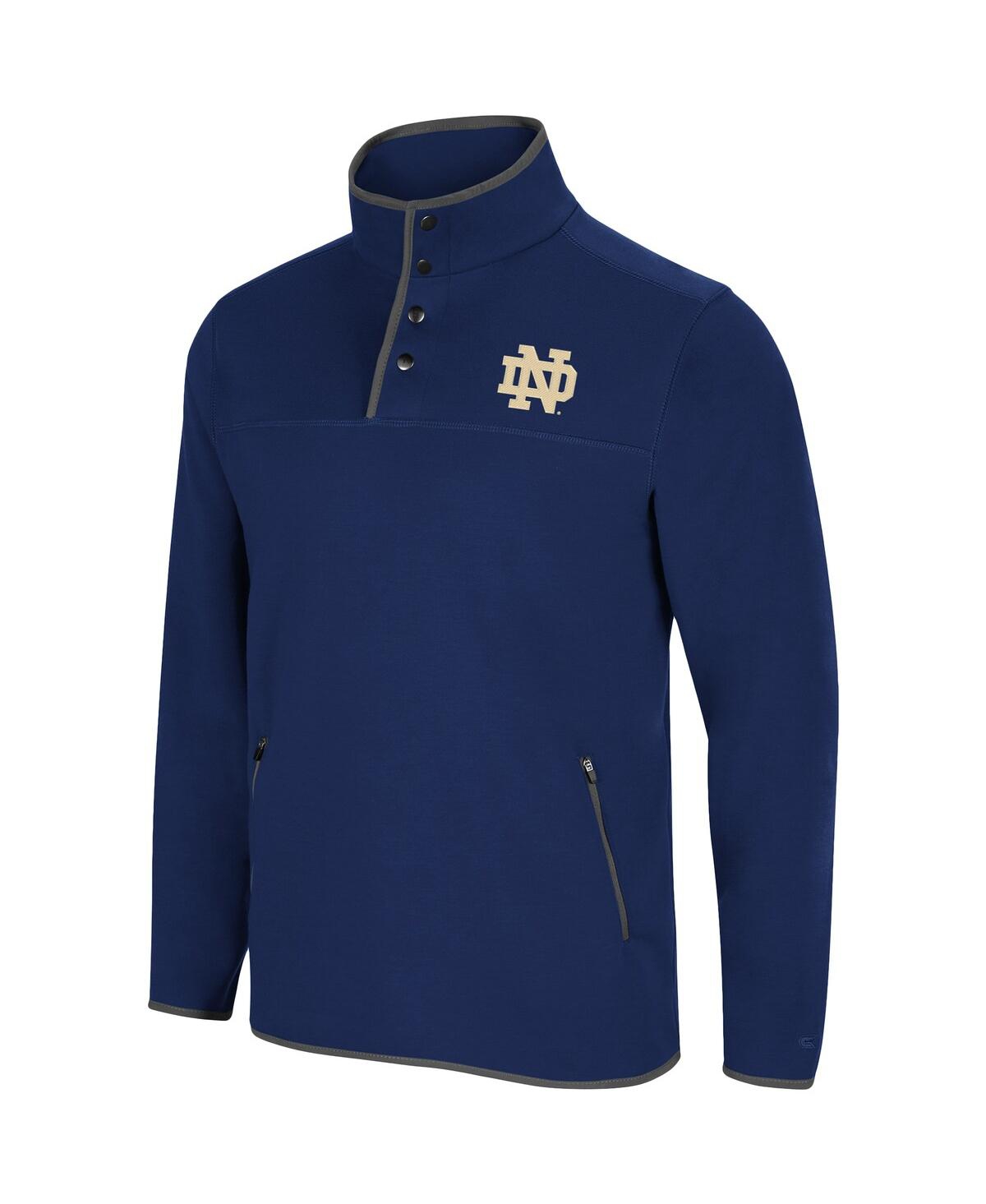 Shop Colosseum Men's  Navy Notre Dame Fighting Irish Rebound Snap Pullover Jacket