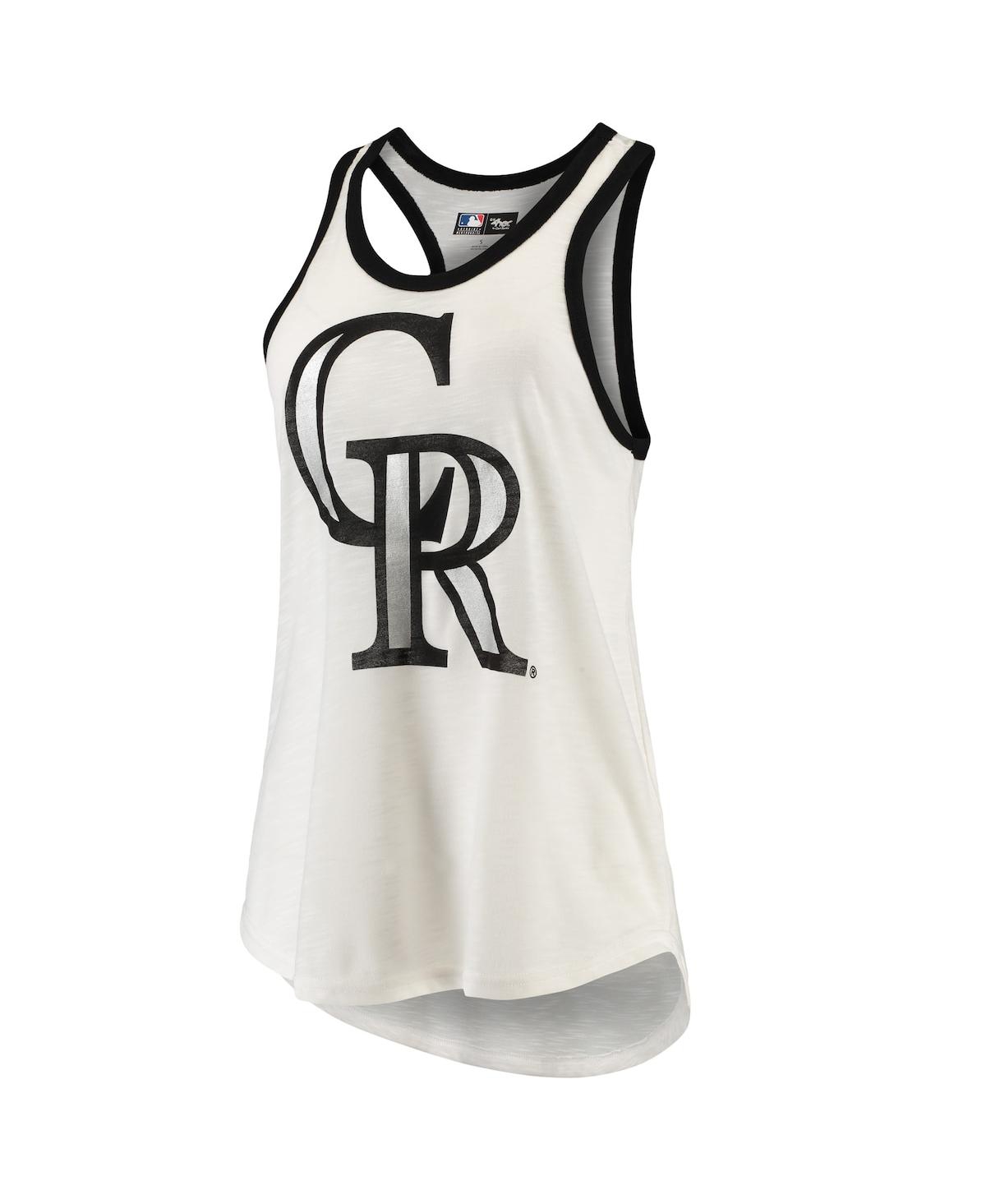 Women's G-iii 4Her by Carl BanksColorado Rockies Tater Racerback Tank Top - White