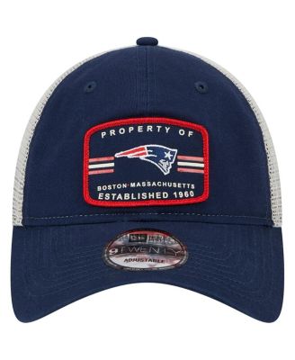 Men's Navy New England Patriots Property Trucker 9TWENTY Snapback Hat