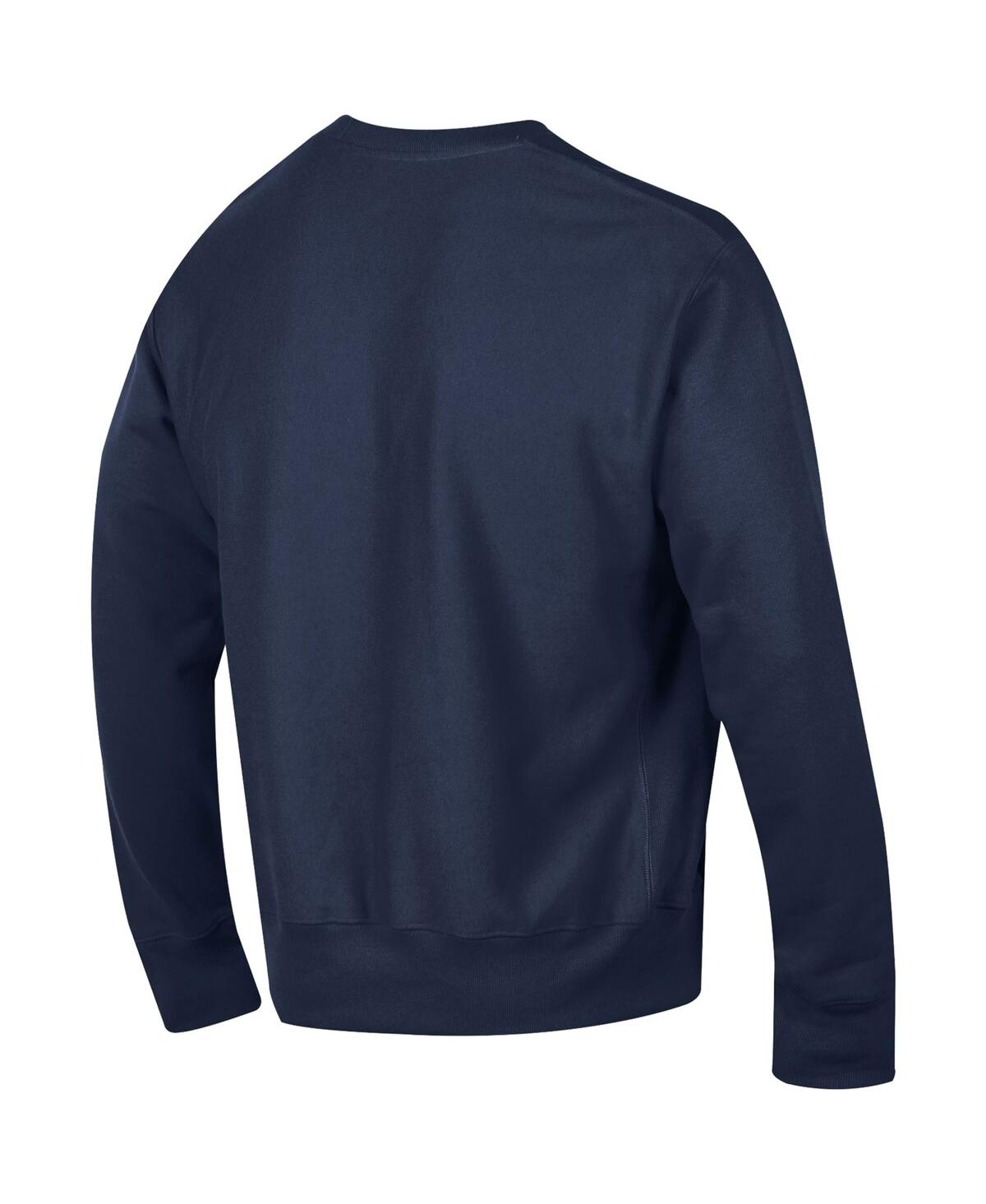 Shop Champion Men's  Navy North Carolina Tar Heels Arch Reverse Weave Pullover Sweatshirt