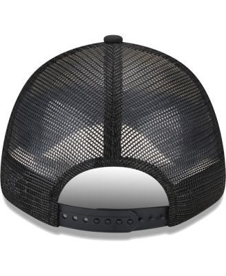 Men's Brooklyn Nets Black Stripes 9FORTY Trucker Snapback Hat