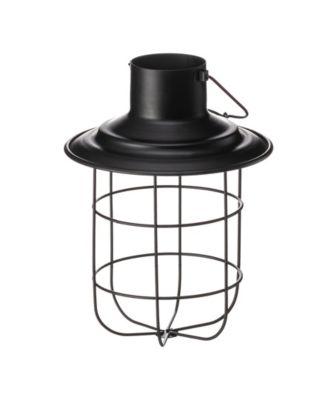 9.75" H Metal Wire Solar Powered Outdoor Hanging Lantern, Set of 2
