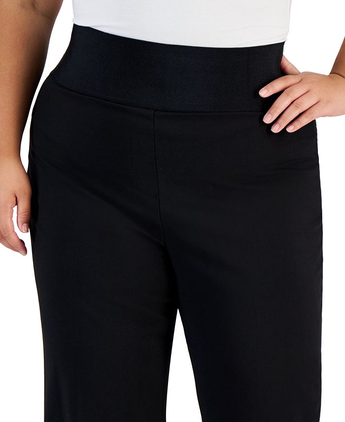 Calvin Klein Plus Size Pull-On Wide-Leg Pants - Macy's
