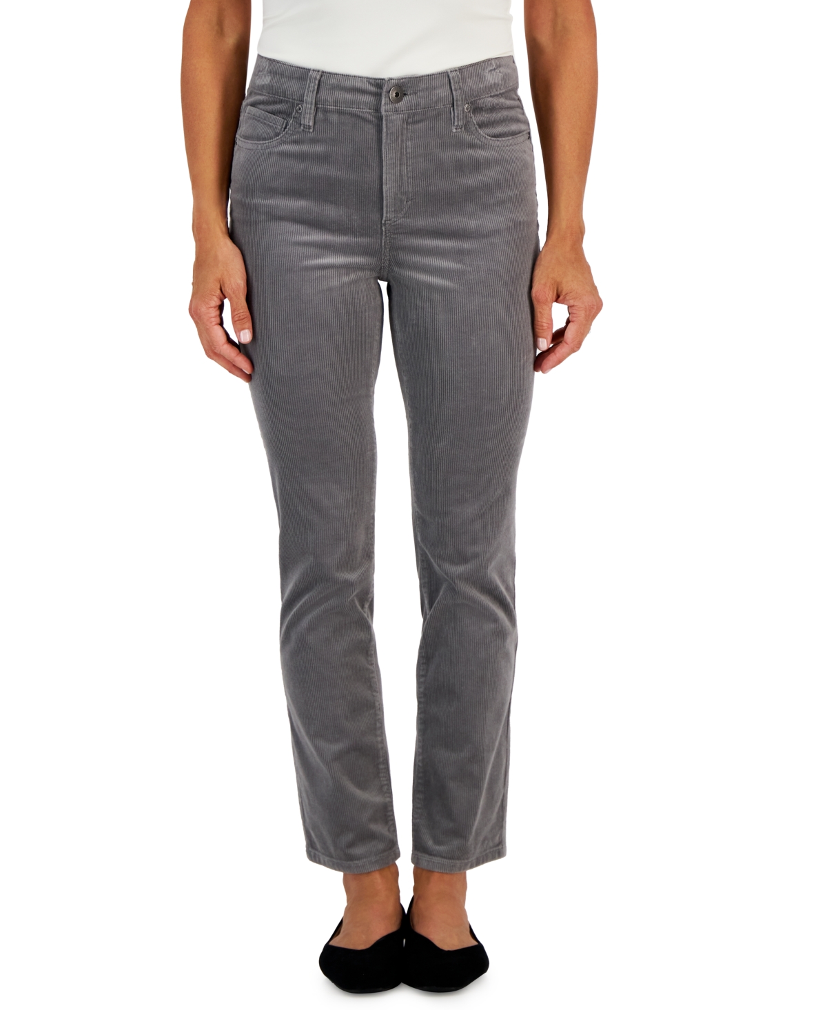 Style & Co Petite Straight-leg Corduroy Jeans, Created For Macy's In Frosted Quartz