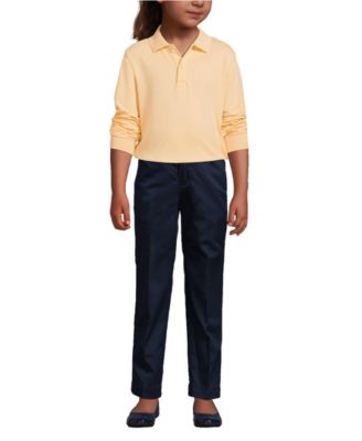 Girls Long Sleeve Interlock Polo Shirt