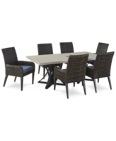 Closeout! Cypress Point 7-pc. Outdoor Dining Set (Rectangle Table + 6 Dining Chairs) - Cobalt Blue